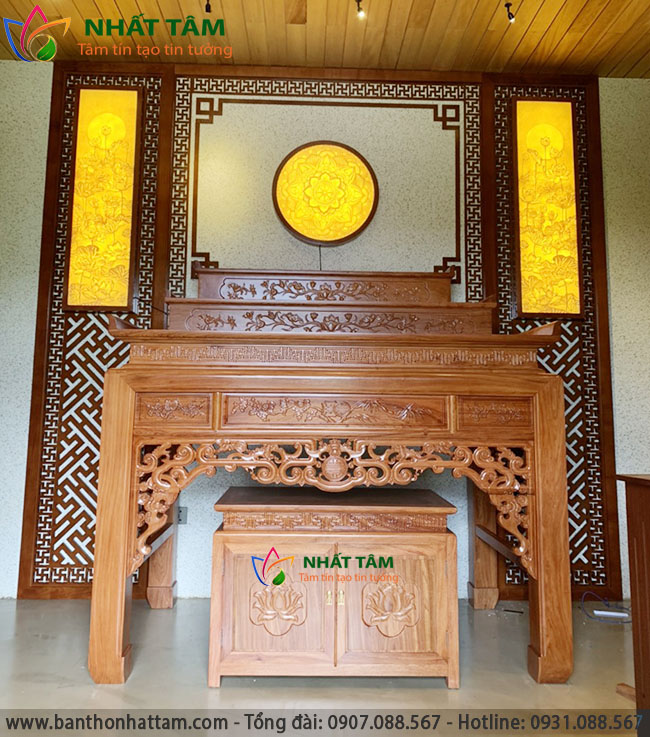 bàn thờ tam cấp hiện đại gỗ Hương